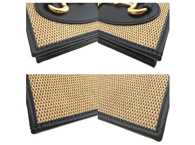 Billetera Compacta Horsebit Gucci Beige Azul marino - vista 8