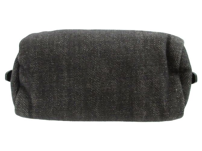 Pochete de denim preto com placa triangular Prada - vista 4