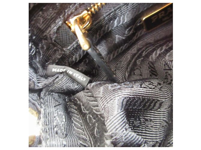 Pochete de denim preto com placa triangular Prada - vista 6