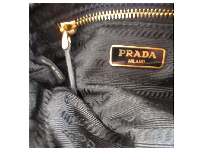 Pochete de denim preto com placa triangular Prada - vista 8