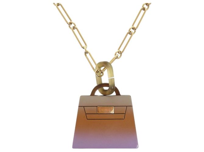 Collar Péndulo Amuleto Kelly Fusion Hermès Púrpura - vista 2