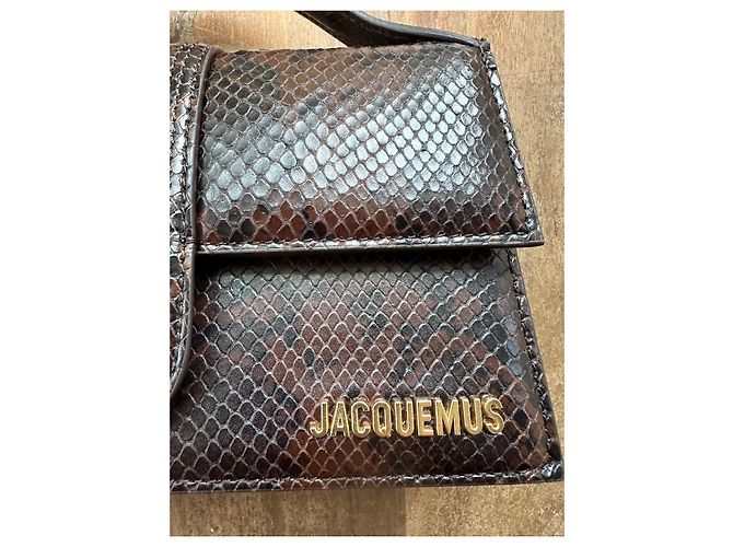 Le Grand Bambino Jacquemus Tasche aus Leder mit Python-Print Braun - Ansicht 2