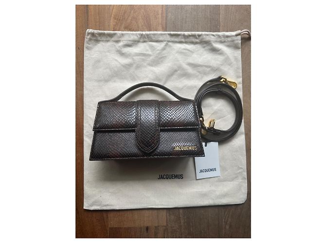 Le Grand Bambino Jacquemus Tasche aus Leder mit Python-Print Braun - Ansicht 8