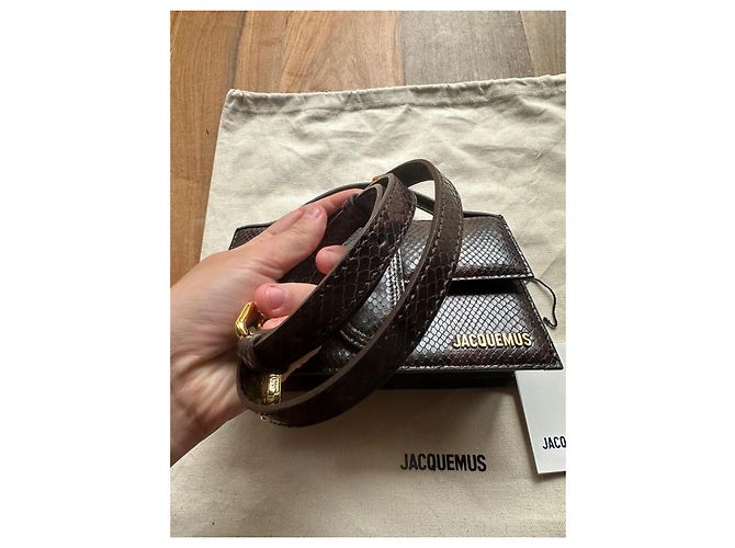Le Grand Bambino Jacquemus Tasche aus Leder mit Python-Print Braun - Ansicht 9