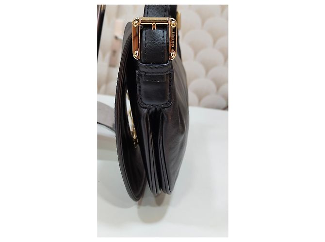 Borsa a tracolla Gucci GG in pelle nera Nero - vista 10