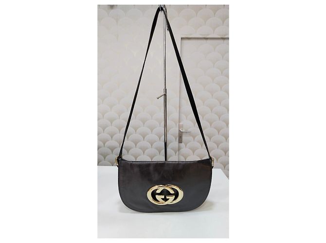 Borsa a tracolla Gucci GG in pelle nera Nero - vista 13