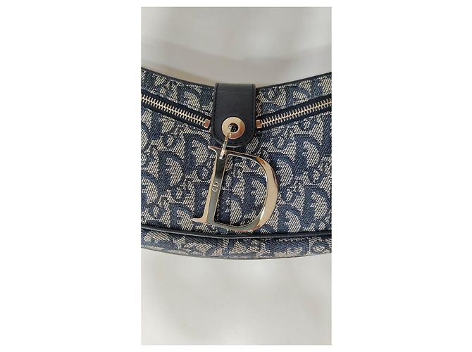 Dior Trotter Baguette Blau Monogramm Canvas Tasche - Ansicht 10
