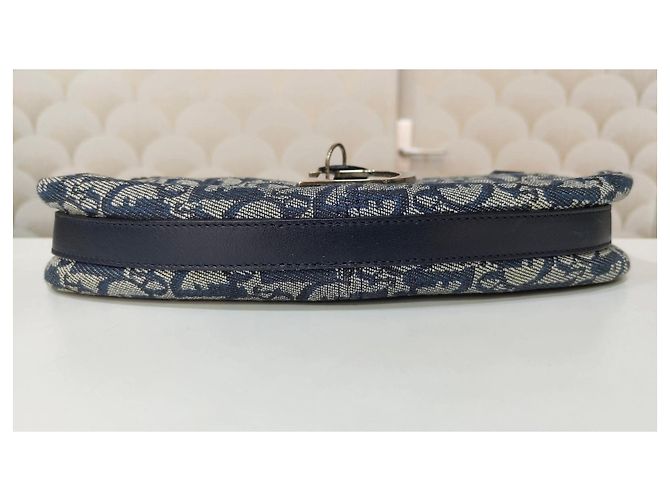 Dior Trotter Baguette Blau Monogramm Canvas Tasche - Ansicht 11