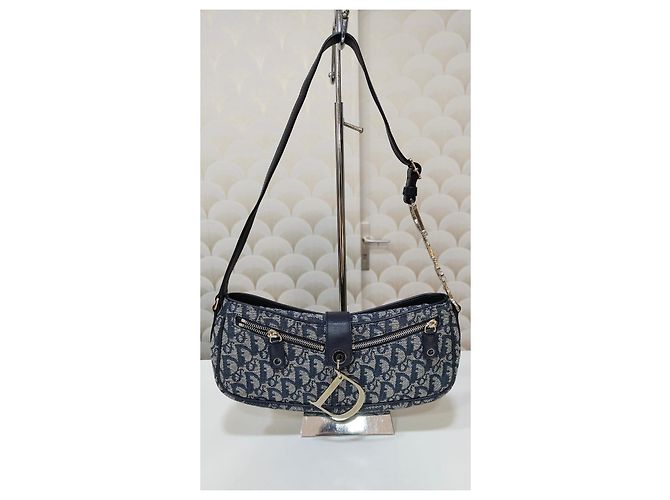 Dior Trotter Baguette Blau Monogramm Canvas Tasche - Ansicht 2