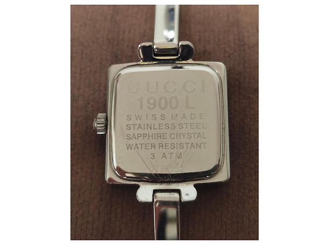 Gucci Reloj Bangle Square de Acero Esfera Negra Plata - vista 4
