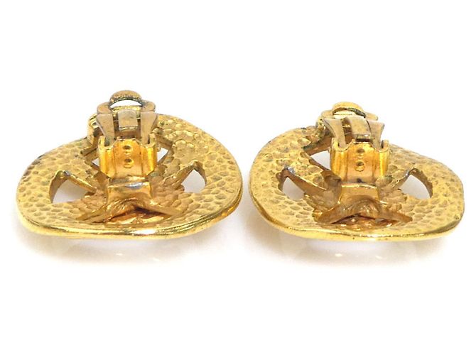 Orecchini a clip in metallo dorato Chanel Coco Mark D'oro - vista 4
