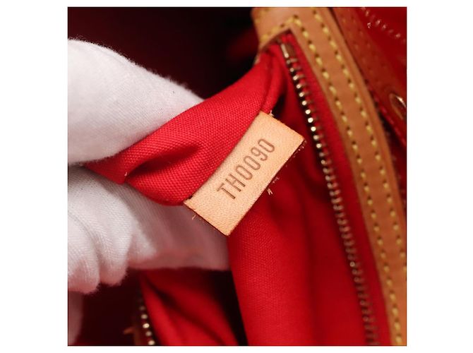 LOUIS VUITTON Monogram Vernis Reade MM Borsa a Mano Rossa M91086 LV Auth 142275 Rosso - vista 12
