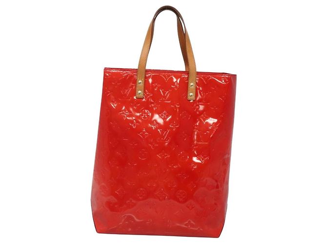 LOUIS VUITTON Monogram Vernis Reade MM Borsa a Mano Rossa M91086 LV Auth 142275 Rosso - vista 13