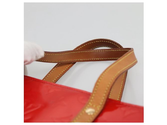 LOUIS VUITTON Monogram Vernis Reade MM Borsa a Mano Rossa M91086 LV Auth 142275 Rosso - vista 14