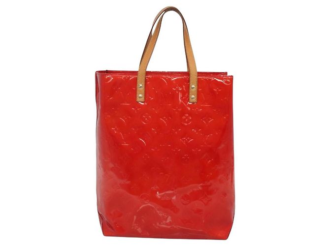 LOUIS VUITTON Monogram Vernis Reade MM Borsa a Mano Rossa M91086 LV Auth 142275 Rosso - vista 2