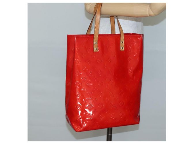 LOUIS VUITTON Monogram Vernis Reade MM Borsa a Mano Rossa M91086 LV Auth 142275 Rosso - vista 21