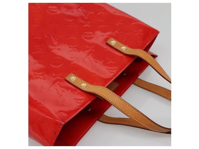 LOUIS VUITTON Monogram Vernis Reade MM Borsa a Mano Rossa M91086 LV Auth 142275 Rosso - vista 6