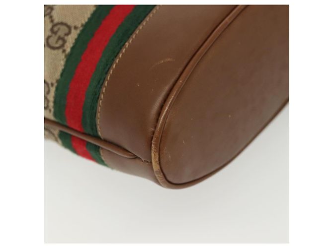 Bolsa de Ombro Gucci GG Canvas Web Sherry Line Bege 2058 001 5000 Auth yk19452 Vermelho - vista 15