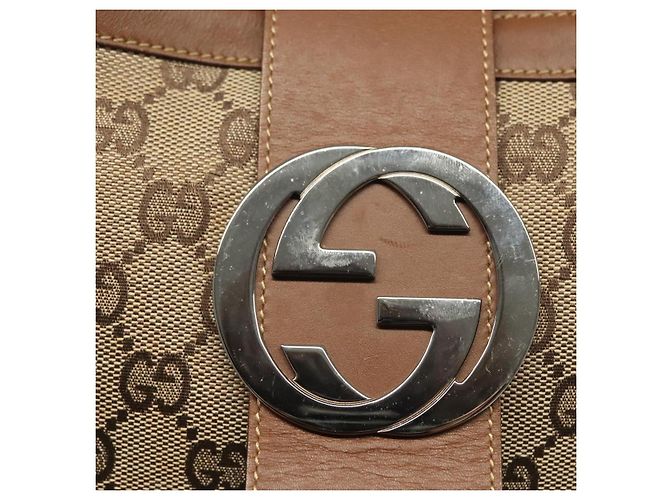 Bolsa de Ombro Gucci GG Canvas Web Sherry Line Bege 2058 001 5000 Auth yk19452 Vermelho - vista 18