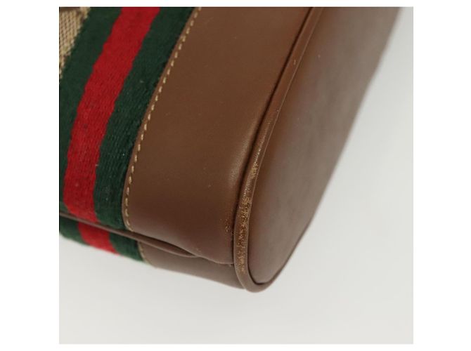 Bolsa de Ombro Gucci GG Canvas Web Sherry Line Bege 2058 001 5000 Auth yk19452 Vermelho - vista 9