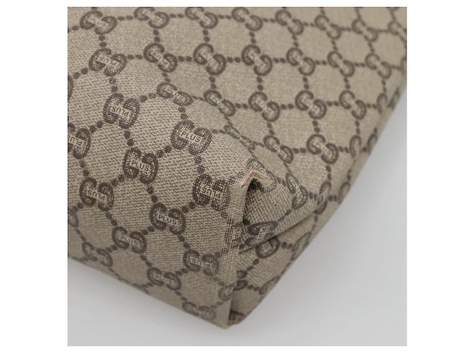 GUCCI GG Plus Supreme Web Sherry Line Tote Bag PVC Beige Gold Auth BA5355 Golden - view 16