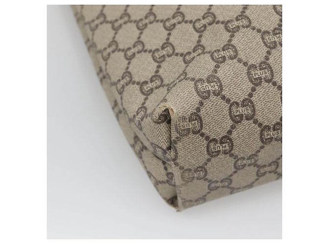 GUCCI GG Plus Supreme Web Sherry Line Tote Bag PVC Beige Gold Auth BA5355 Golden - view 17
