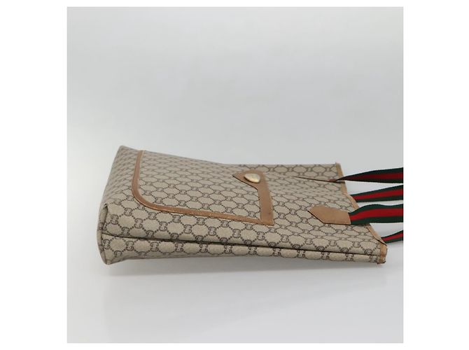 GUCCI GG Plus Supreme Web Sherry Line Tote Bag PVC Beige Gold Auth BA5355 Golden - view 4