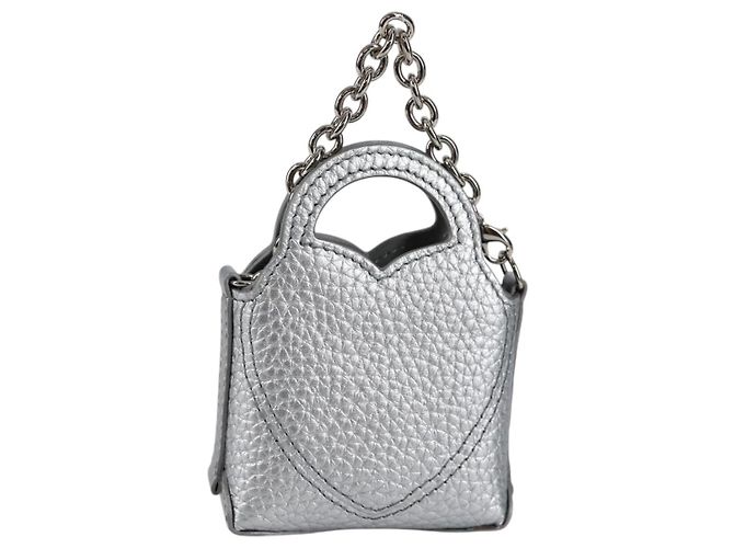 Autre Marque TIFFANY&Co. Return To Micro Tote Charm Leather Silver Auth 141171M Silvery - view 2