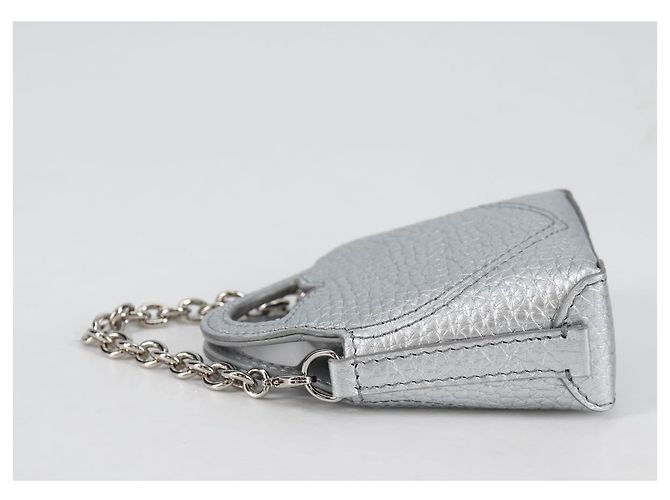 Autre Marque TIFFANY&Co. Return To Micro Tote Charm Leather Silver Auth 141171M Silvery - view 3