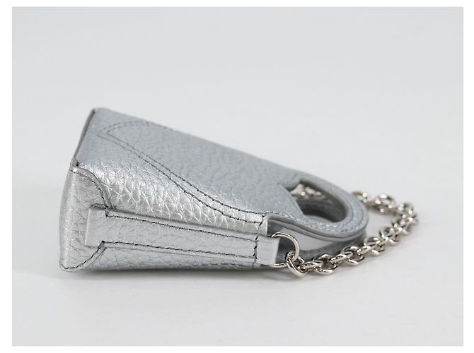 Autre Marque TIFFANY&Co. Return To Micro Tote Charm Leather Silver Auth 141171M Silvery - view 4