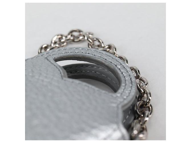 Autre Marque TIFFANY&Co. Return To Micro Tote Charm Leather Silver Auth 141171M Silvery - view 7
