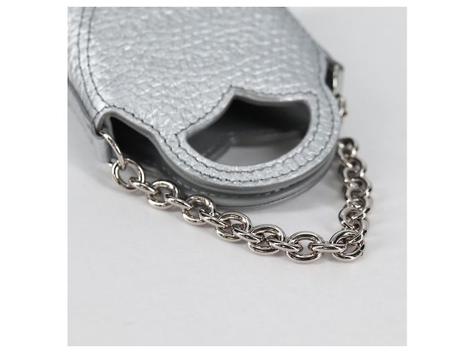Autre Marque TIFFANY&Co. Return To Micro Tote Charm Leather Silver Auth 141171M Silvery - view 8