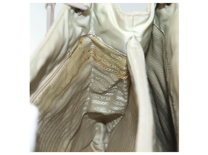 Borsa a Spalla Prada Nylon Beige Auth 134987 - vista 19