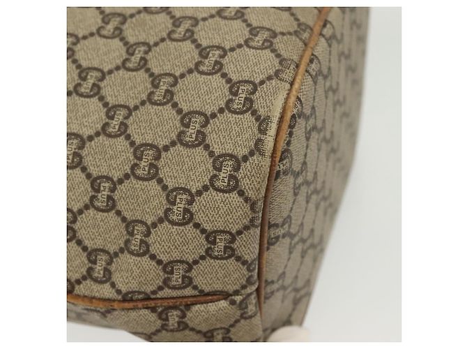 Borsa a Spalla GUCCI GG Plus Supreme in Pelle PVC Beige Oro Auth bs29350 D'oro - vista 16