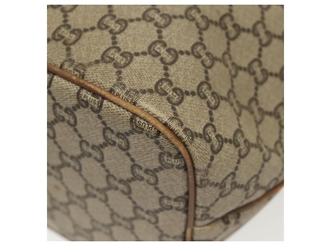 Borsa a Spalla GUCCI GG Plus Supreme in Pelle PVC Beige Oro Auth bs29350 D'oro - vista 17