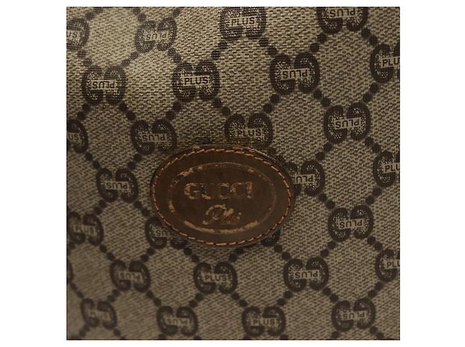 Borsa a Spalla GUCCI GG Plus Supreme in Pelle PVC Beige Oro Auth bs29350 D'oro - vista 18