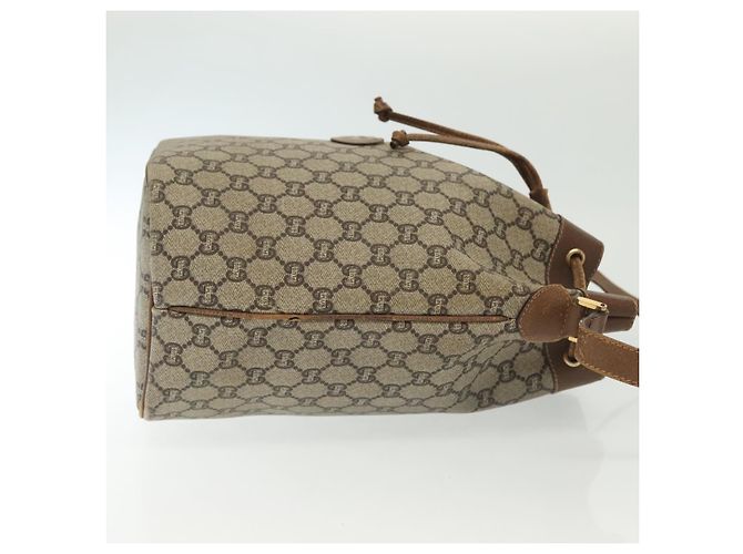 Borsa a Spalla GUCCI GG Plus Supreme in Pelle PVC Beige Oro Auth bs29350 D'oro - vista 3