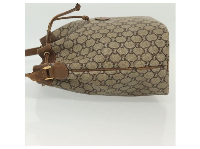 Borsa a Spalla GUCCI GG Plus Supreme in Pelle PVC Beige Oro Auth bs29350 D'oro - vista 4