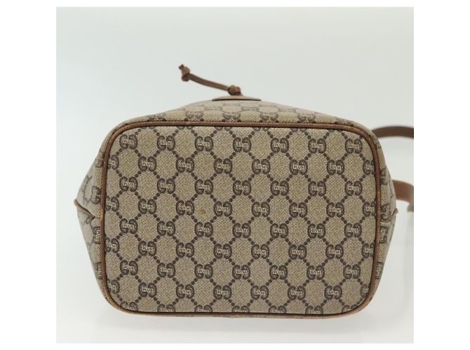 Borsa a Spalla GUCCI GG Plus Supreme in Pelle PVC Beige Oro Auth bs29350 D'oro - vista 5