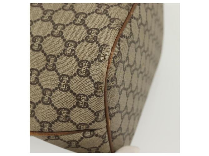 Borsa a Spalla GUCCI GG Plus Supreme in Pelle PVC Beige Oro Auth bs29350 D'oro - vista 8