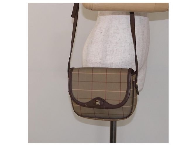 Autre Marque Borsa a Spalla Burberrys Nova Check in Tela Beige Oro Auth bs29128 D'oro - vista 20