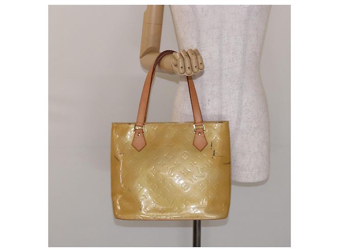 LOUIS VUITTON Bolso de Mano Monogram Vernis Houston Beige M91004 LV Auth BA5330 - vista 24
