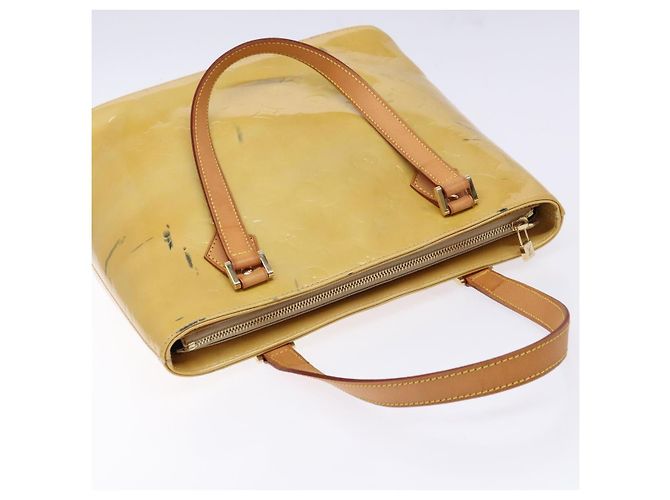 LOUIS VUITTON Bolso de Mano Monogram Vernis Houston Beige M91004 LV Auth BA5330 - vista 6