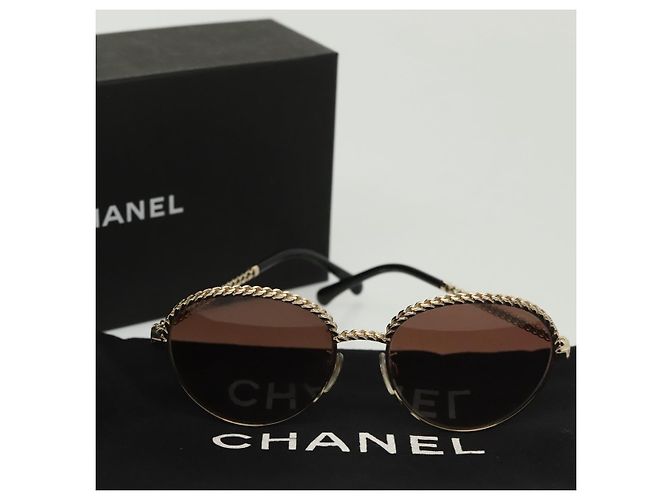 Occhiali da sole CHANEL metallo tono argento CC Auth 136551M - vista 12