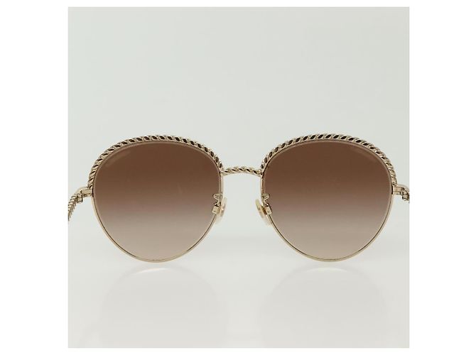 Occhiali da sole CHANEL metallo tono argento CC Auth 136551M - vista 2