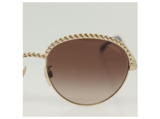 Occhiali da sole CHANEL metallo tono argento CC Auth 136551M - vista 4
