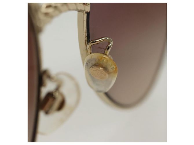 Occhiali da sole CHANEL metallo tono argento CC Auth 136551M - vista 7