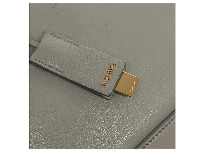 Miu Miu Tote Bag aus Leder in Grau Gold Auth bs29284 Braun Golden - Ansicht 20
