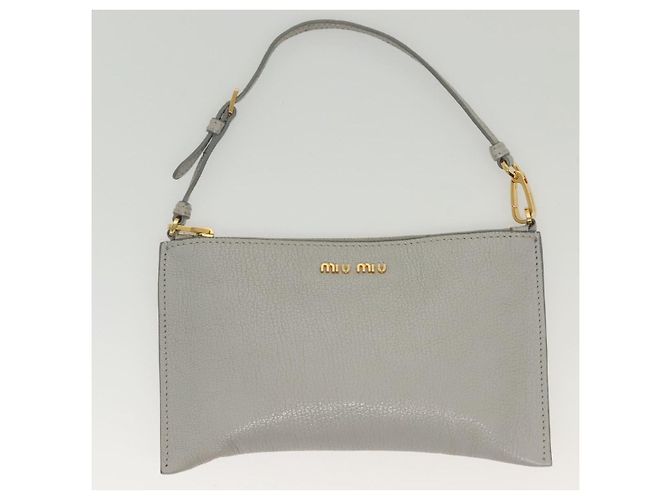 Miu Miu Tote Bag aus Leder in Grau Gold Auth bs29284 Braun Golden - Ansicht 23