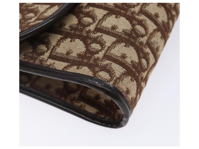 Borsa a spalla in tela Trotter Christian Dior marrone oro Auth yk19433 - vista 15